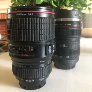 2 cups! Caniam hot/cold insulted cup and plastic lens cup. Photographer cups